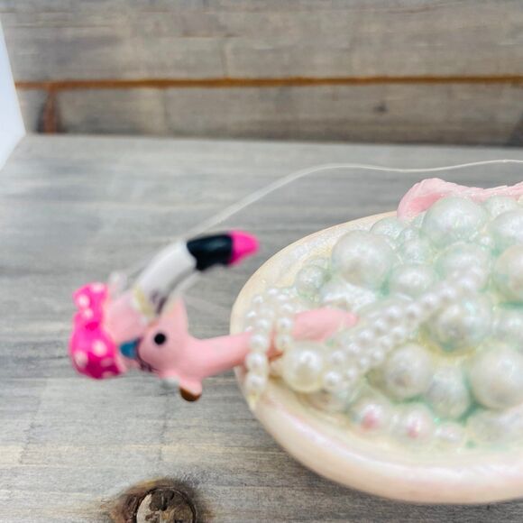 Unique Flirty Feathers Flamingo Taking a Bubble Bath Ornament Margaret Le Van - Picture 3 of 8